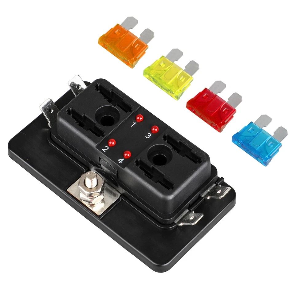 Car Fuse Holder Box With LED Indicators Power Distribution Panel For Automotive Use Car Fuse Holder Box With LED Indicators Power Distribution Panel For Automotive Use