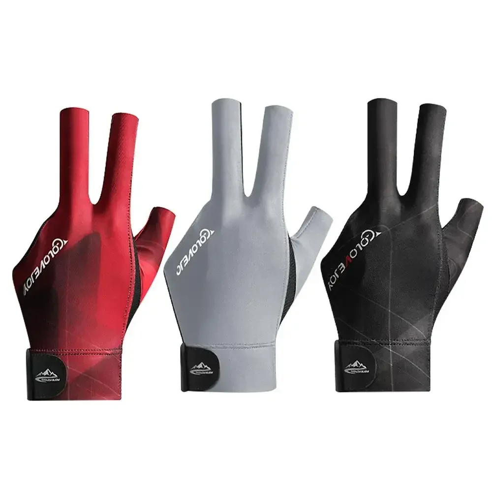 Durable Snooker & Billiards Gloves For Left Handed Training Wear Resistant, Portable black Red