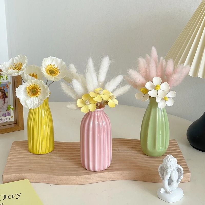 Modern Ceramic Bud Vase High Performance Candy Color Small Flower Vase & Desktop Ornament s8