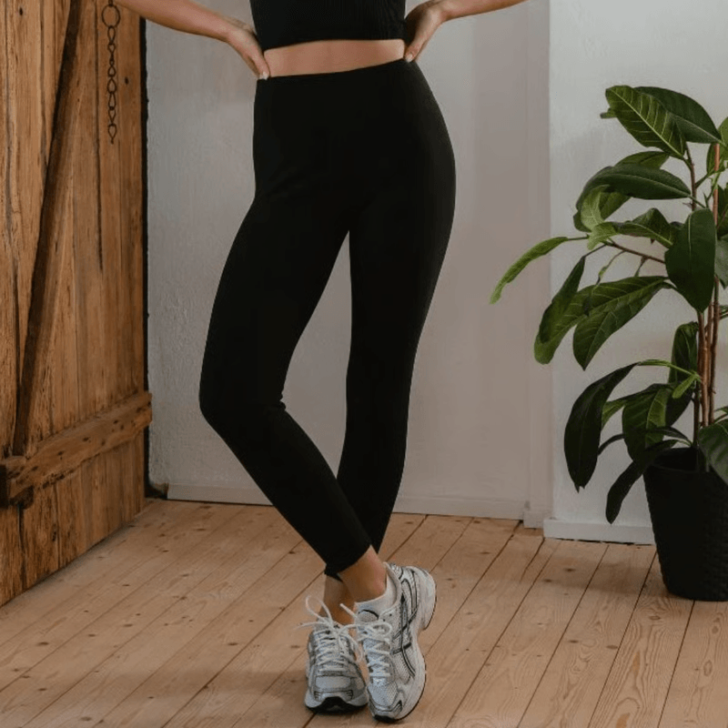 Super Thick Cashmere Wool Leggings Slim, Cozy Winter Base Layer For Women black l