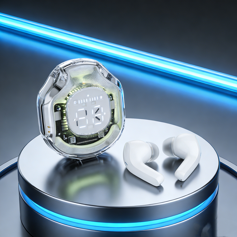 TWS Bluetooth Wireless Earbuds Noise Canceling Gaming & Sport Headphones With Bass Boost blue