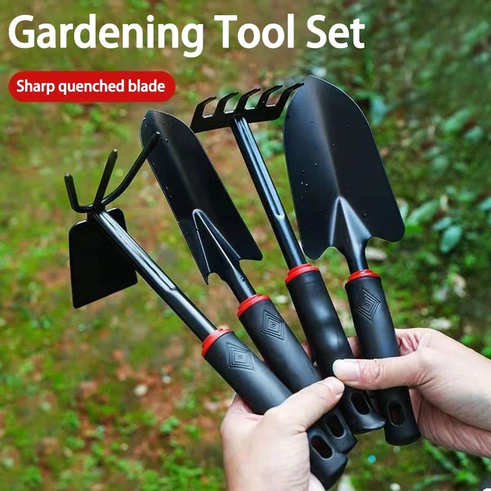 4 Piece Gardening Shovel Set Multifunctional Hand Tools For Vegetable & Flower Gardening five Tooth Rake