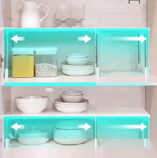 Stackable Telescopic Closet Organizer Adjustable Layered Wardrobe Storage Rack 2pcs