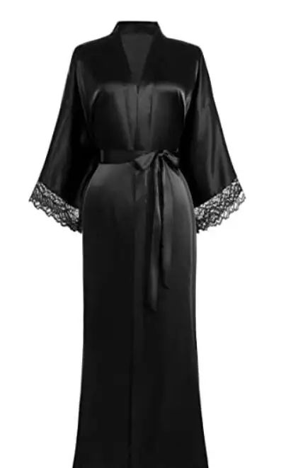 Floral Satin Kimono Robe For Women Long Bridal & Bridesmaid Getting Ready Robe s