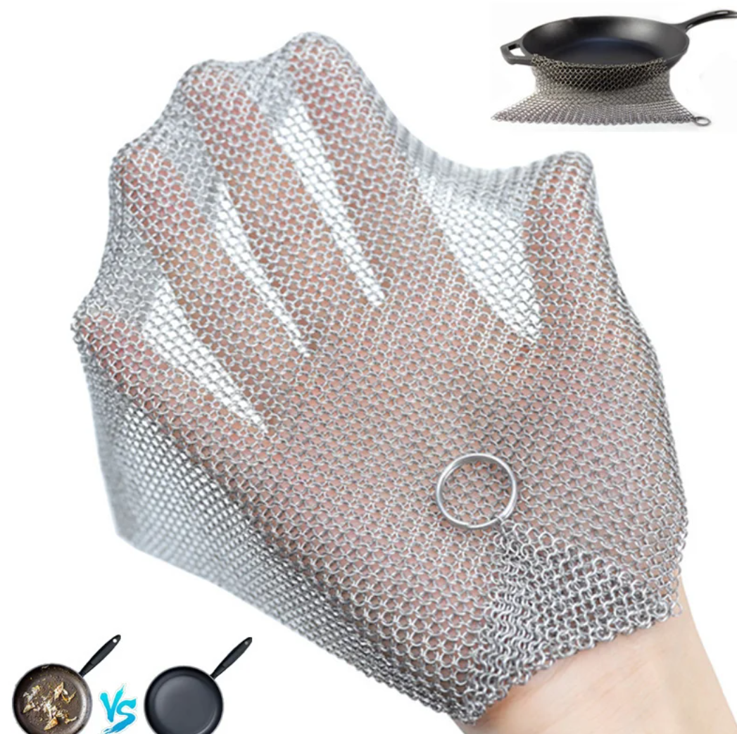 Cast Iron Cleaner Durable Stainless Steel Scrubber For Kitchen Pots, Pans, And Microwave Cleaning m