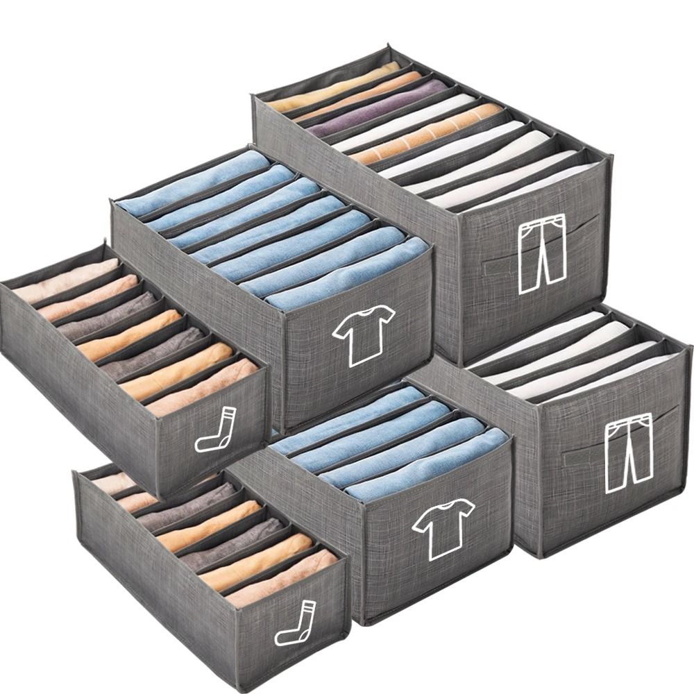 Foldable Closet Clothes Organizer Storage Box With Handles medium (7 Grids)