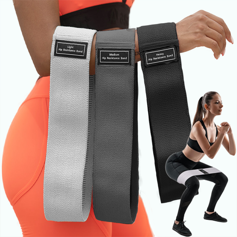 Fabric Resistance Hip Booty Bands Glute & Thigh Workout Bands For Squats, Yoga, And Fitness light Gray