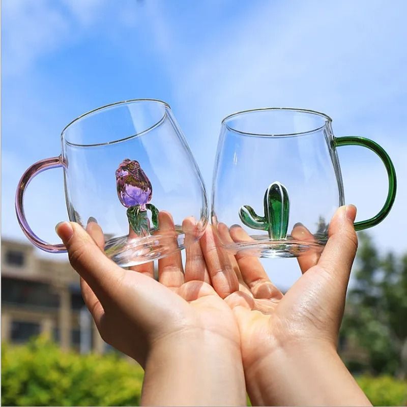 Creative 3D Cartoon Animal Glass Mug High Performance Thermal Coffee & Milk Tea Breakfast Cup k