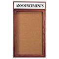AARCO Enclosed Wall Mounted Bulletin Board Cork/Plastic in Red/White/Brown | 36 H x 24 W x 2 D in | Wayfair CBC3624RH