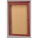 AARCO Enclosed Wall Mounted Bulletin Board Wood/Cork in Red/White/Brown | 36 H x 24 W x 2 D in | Wayfair CBC3624RC