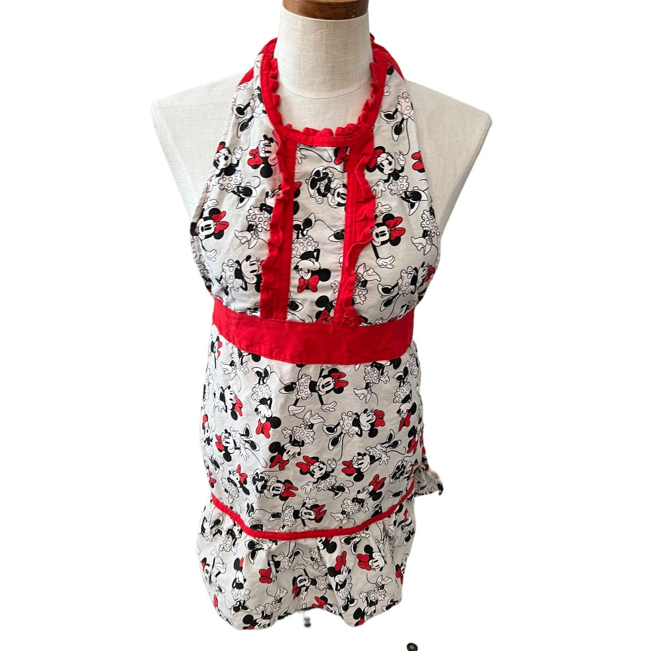 Disney Kitchen | Kids Apron Bundle Disney Minnie Mouse Full Apron Floral Birthday Apron | Color: Pink/Red | Size: Os