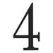 Atlas Homewares Traditionalist 6" H Surface Mount House Number Metal in Black | 6 H x 3.125 W x 0.375 D in | Wayfair TRN4-BL