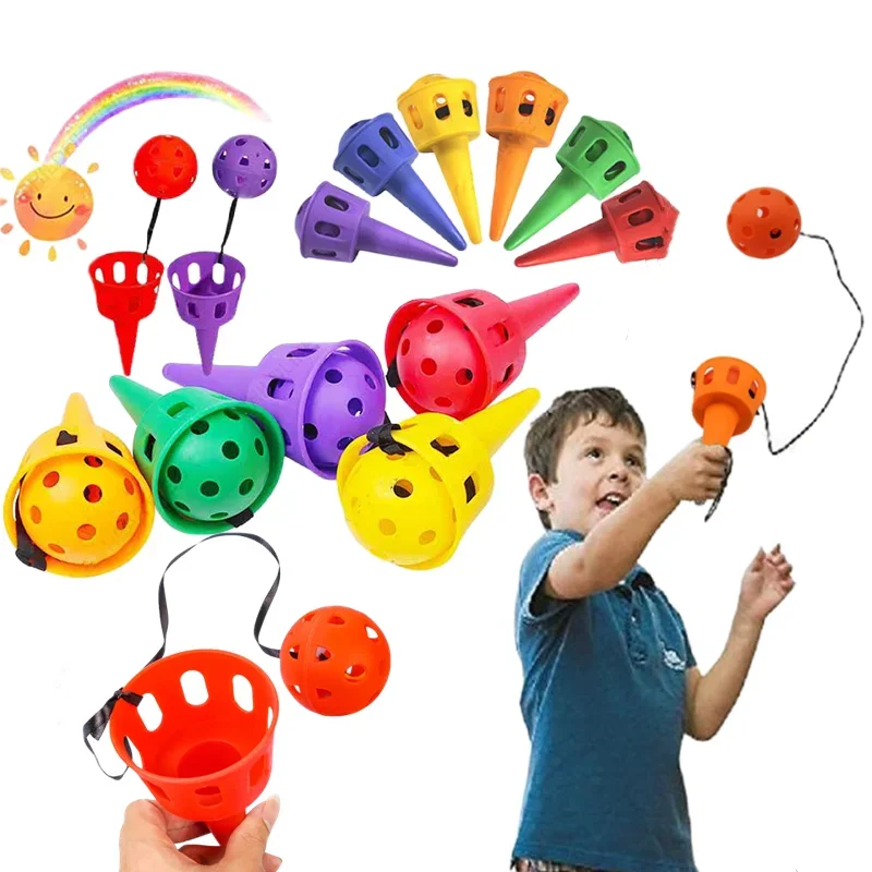 Jeu de capture de balle, Coordination œil-main, tasse de capture de balle, jeu de capture de Tetherball classique en plein air pour jeux de fête de Sports de plein air