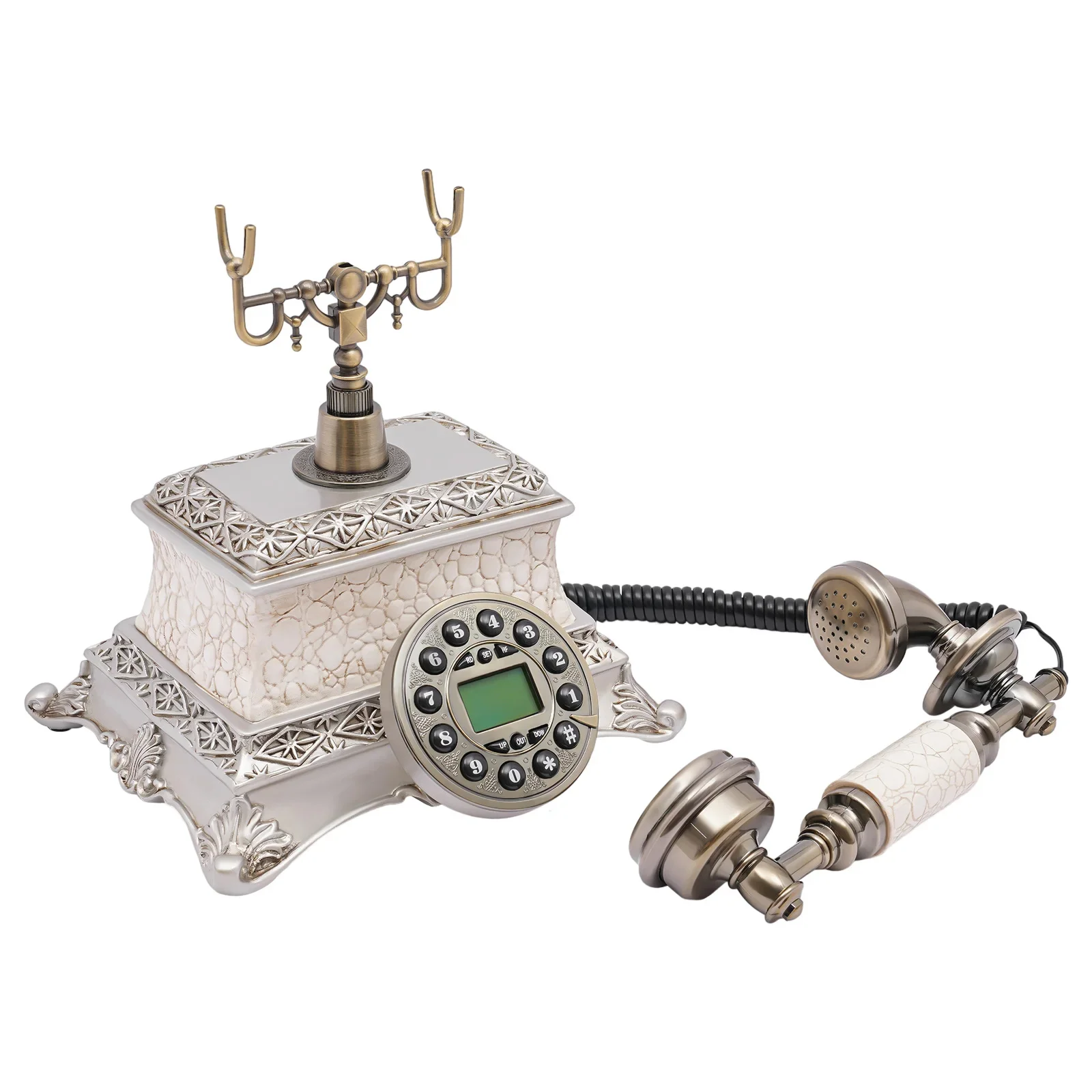 Retro-Telefon, Vintage Antik-Tischtelefon Wählscheibentelefon mit Wählscheibe Retro-Nostalgie-Telefon Schnurgebundenes Festnetztelefon