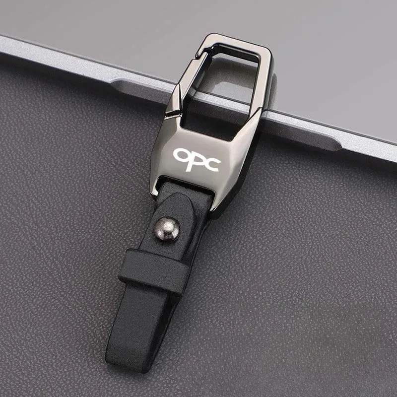 Für Opel OPC Line Astra H G J K F Zafira A Corsa B C D Mokka A Insignia Leder-Autoschlüsselanhänger Geschäftsgeschenk mit Schlüsselring Zubehör Image