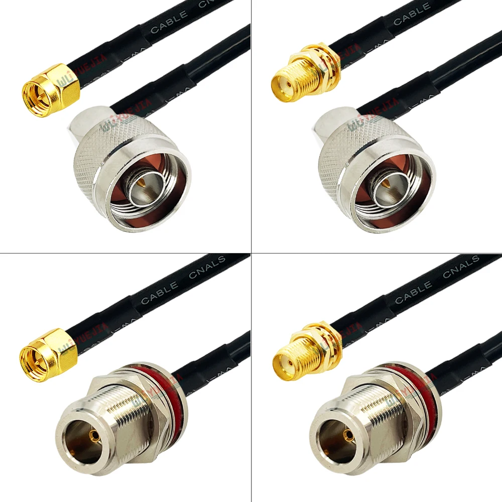 Wasserdichtes L16 N auf SMA Typ Stecker RG-58/U Kabel 15cm~30m N Stecker 90° ° Winkeladapter für SMA Stecker/Buchse RG58U RF Koaxial-Verlängerungskabel Image