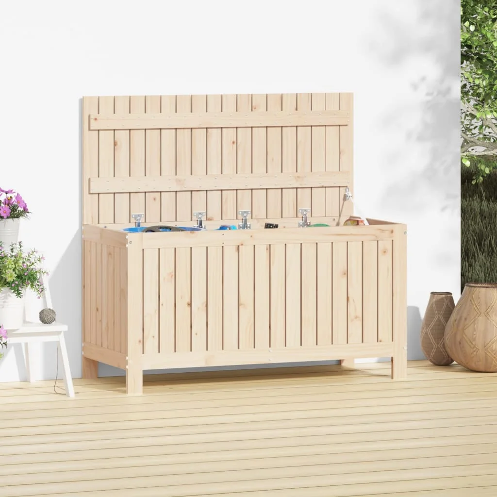 Garten-Aufbewahrungsbox 115x49x60cm Massives Kiefernholz Werkzeug-Aufbewahrungsbox Robust Langlebig Verschiedene Farben Verfügbar Image