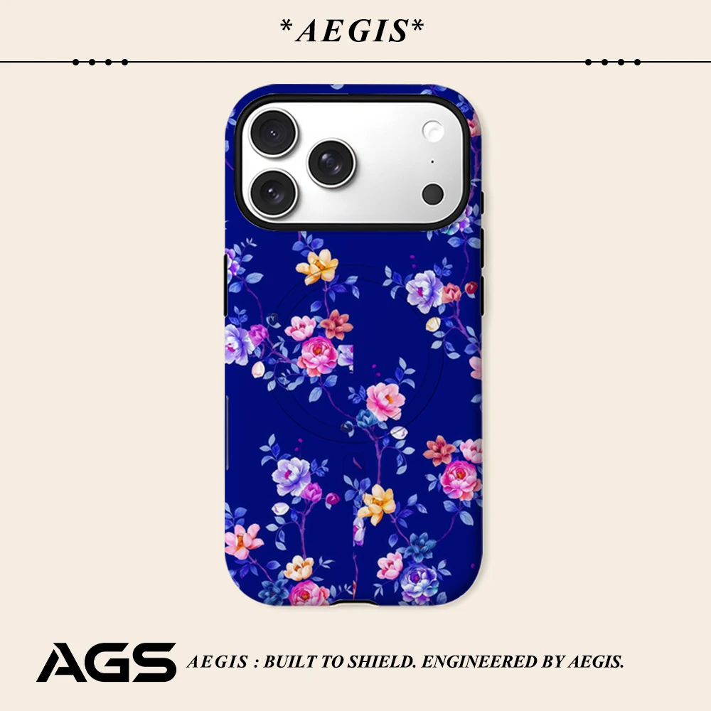 Marine-Blumencluster Handyhülle für iPhone 17 16 15 14 13 Pro Max Plus für magnetische ein- und zweilagige robuste Hülle Image