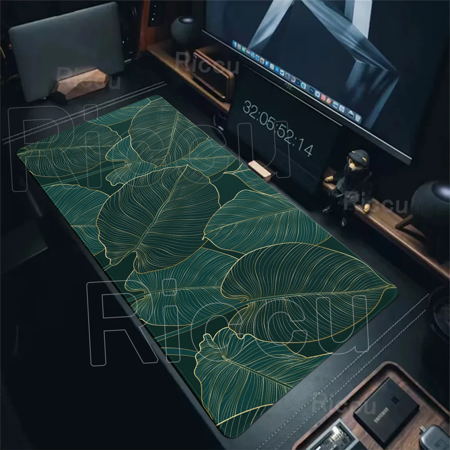 Grüne Pflanzen Blätter Tropische Pflanzen Mauspad Büro Computer Schreibtischunterlage Erweiterte Matten XXL Mauspad PC-Zubehör Gaming-Unterlage Image