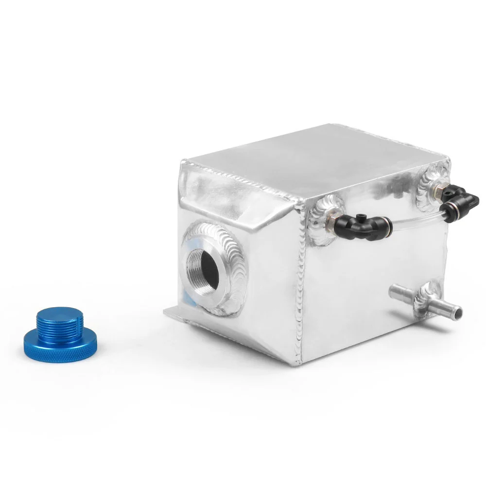 Hochleistungs-1L-Kraftstoff-Ausgleichsbehälter aus Aluminium, quadratischer Ölauffangbehälter für Automotoren, Entlüftungskit Image