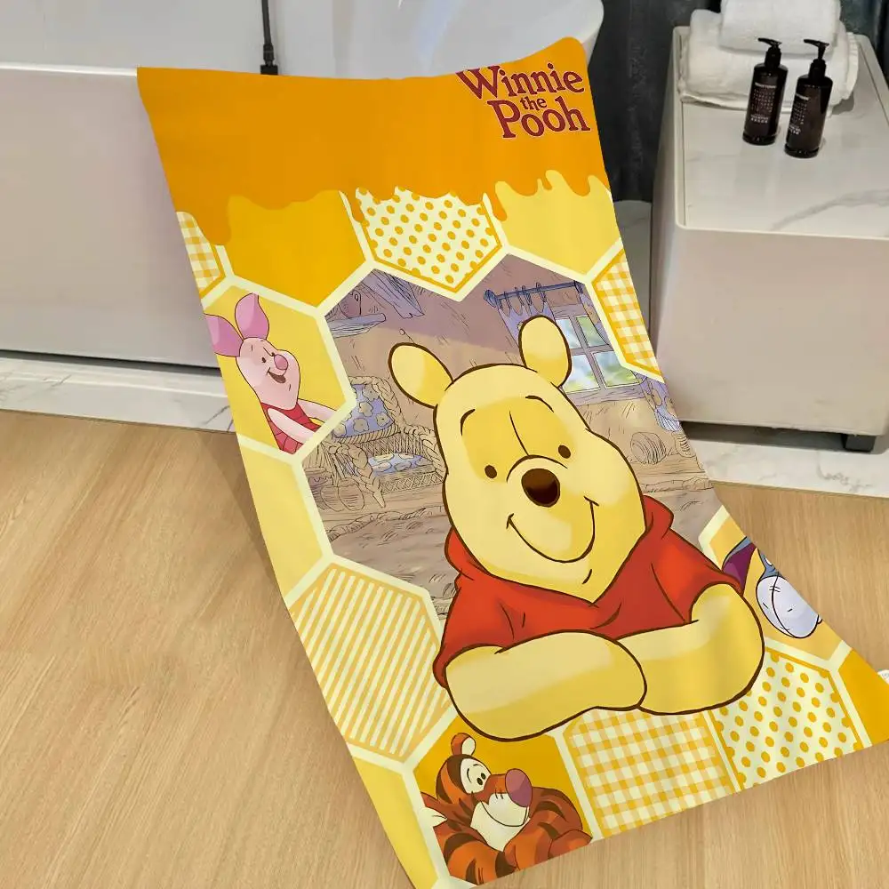 Cartoon W-Winnie The P-Pooh Anime Strand-Schwimmhandtuch, weich, saugfähig, Waschlappen, Kindergeschenke für Kinder, Reisen, Camping, Fitnessstudio Image