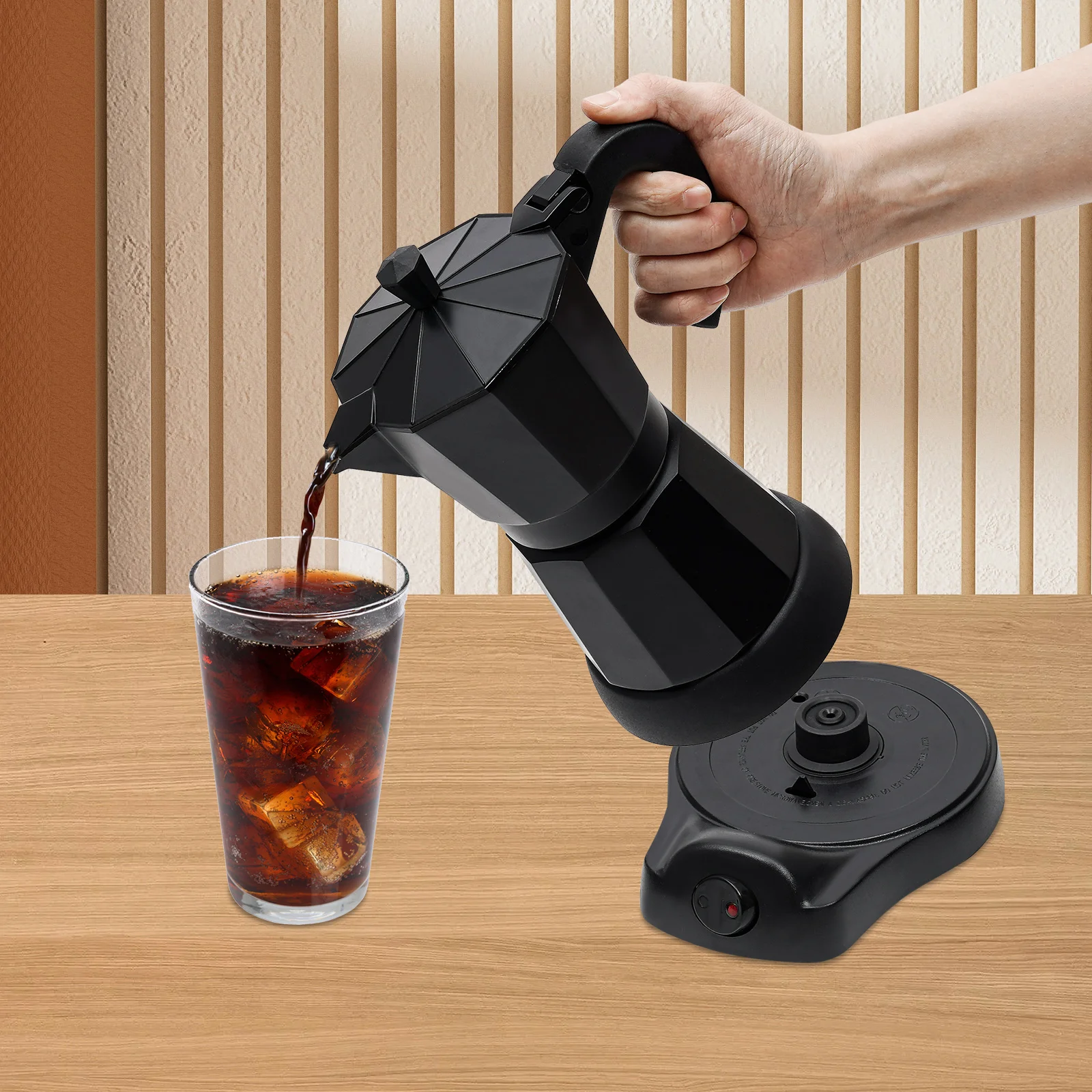 Leistungsstarker 480W Elektrischer Mokka-Kocher, 300ml Kaffeemaschine für Reichhaltigen Espresso, Sicher & Einfach, Perfekt für Zuhause Image