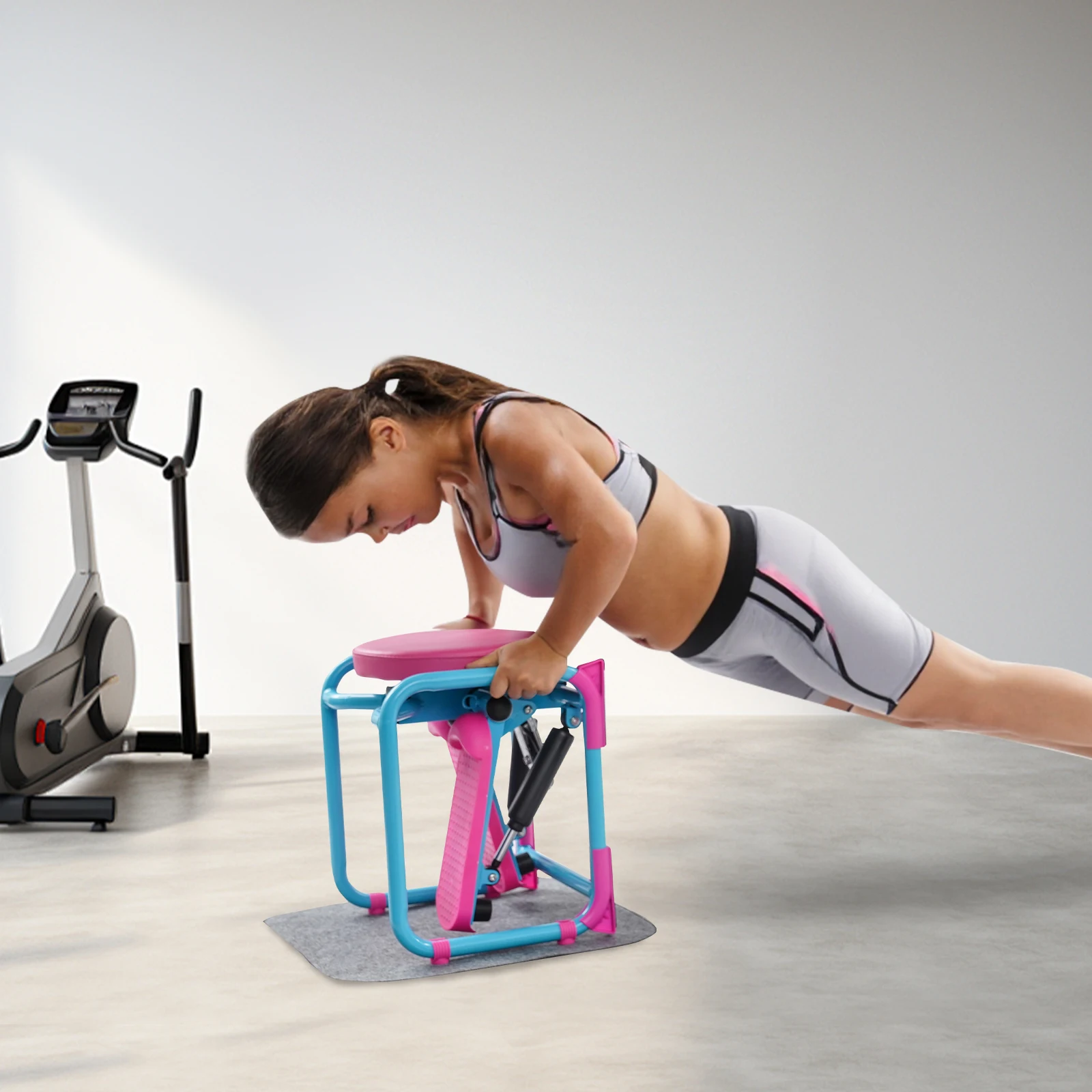 Mini-Sportstepper Multifunktions-Stepper mit 360° ° Drehbarer Sitz mit LED-Anzeige, Tragkraft 150 kg, für Gewichtsverlust und Körperformung Image