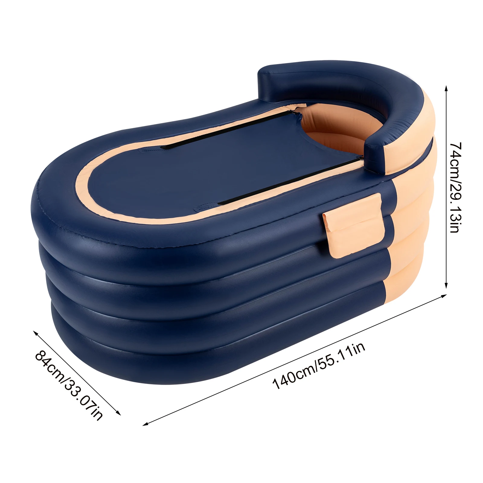 Aufblasbare Badewanne mit wiederaufladbarer Pumpe und Abdeckung für Erwachsene, tragbares SPA-Whirlpool-Duschbad zur Entspannung für Zuhause und im Freien