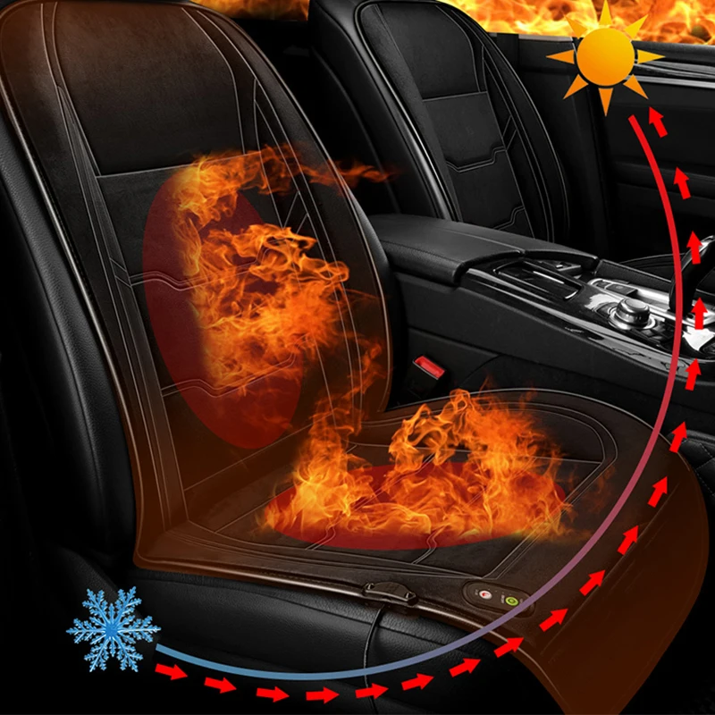 Schwarz/Braun/Beige Universal Auto beheiztes Sitzkissen 12V 24V Winter warme Kutsche Heizdecke Sitzwärmer Pad für alle Jahreszeiten Image