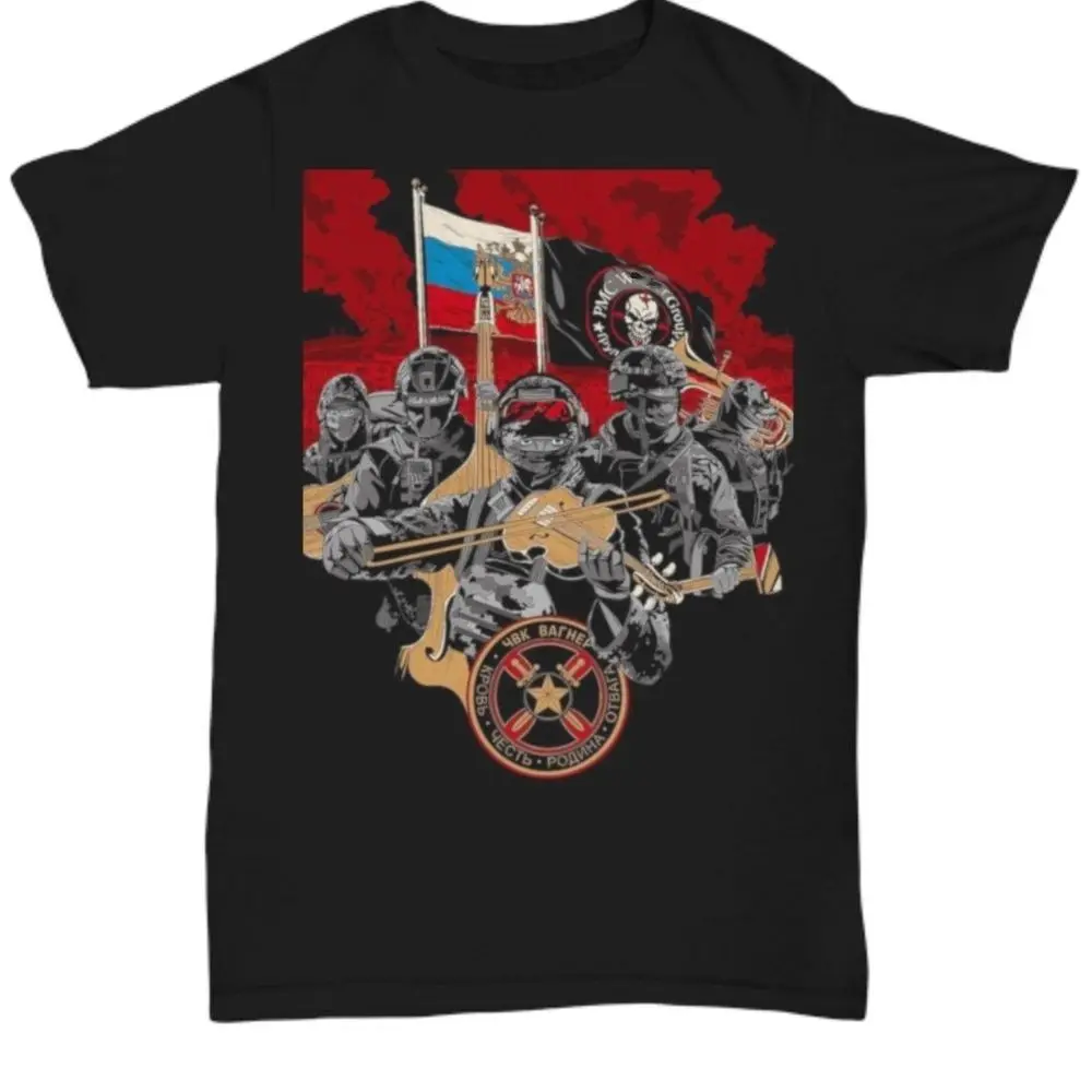 2026 Neuer Wagner Commando Battle of Bachmut Gedenkdruck Hochwertiges Herren-T-Shirt mit kurzen Ärmeln und Rundhalsausschnitt, bequem und locker geschnitten Image