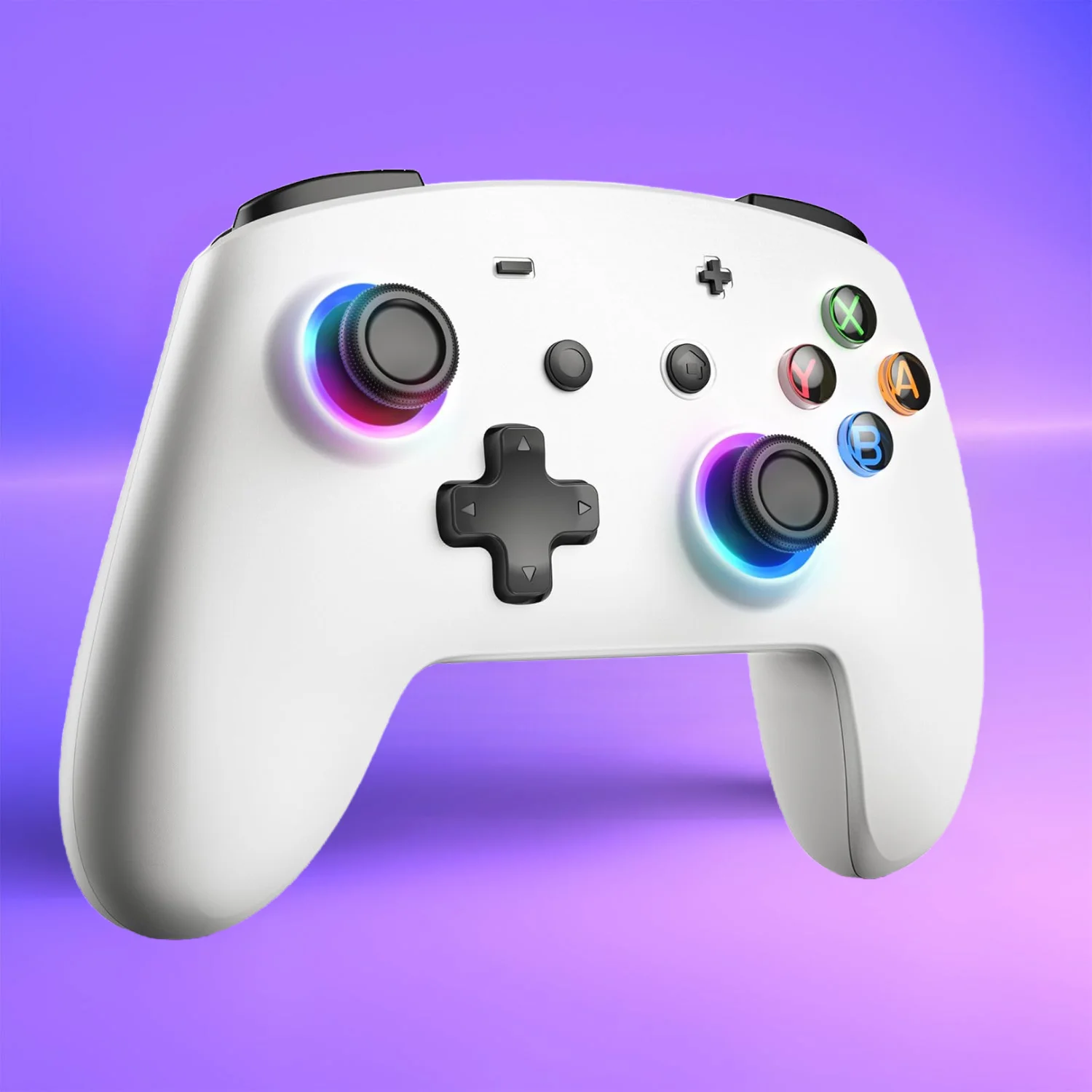 ECHTPower Ergonomie Bluetooth Game Controller Weiß Wireless Gamepad für Nintendo Switch2/Switch OLED/Switch Lite/PC Image