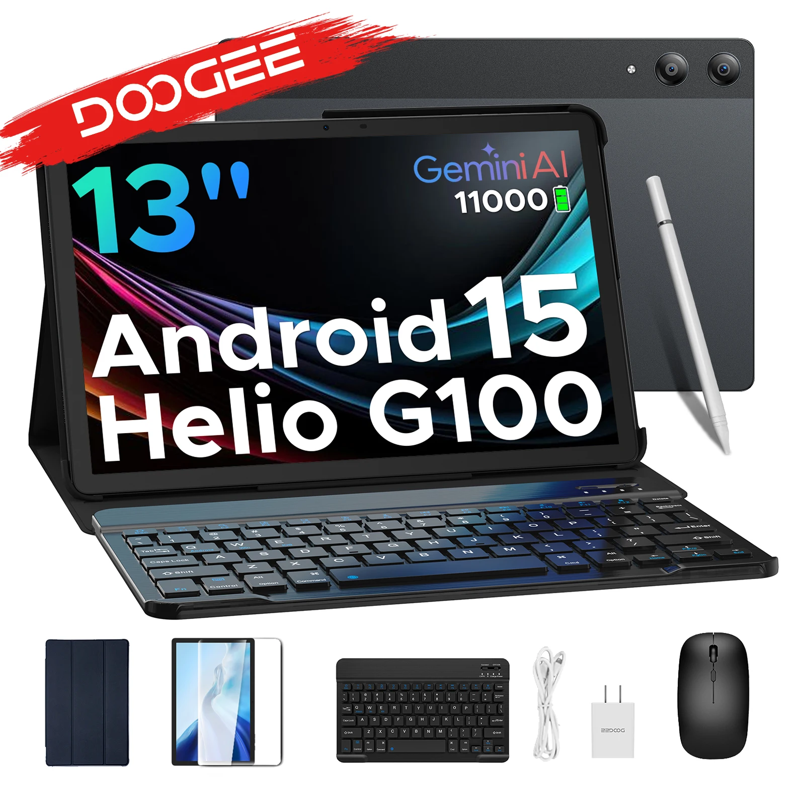 Tablet-PC 2-in-1 DOOGEE Tab E3 Pro 13 Zoll Android 15 Gemini AI 32 GB RAM (8 + 24) 256 GB Akku mAh Helio G100 Image