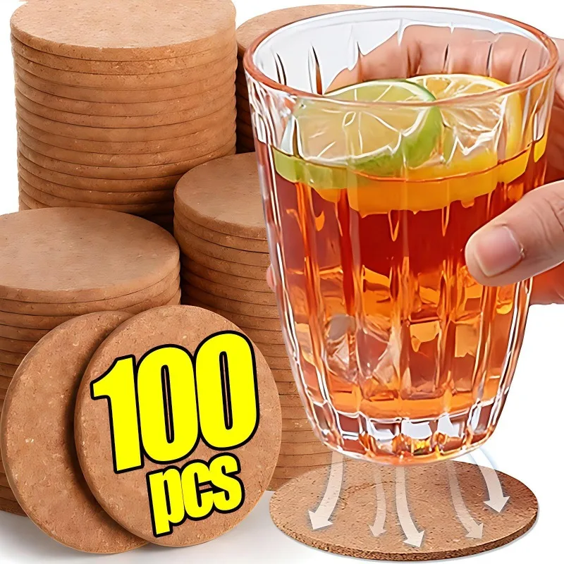 Kork Untersetzer Natürliche Runde Quadratische Holz Tasse Matte Tee Kaffee Becher Getränke Halter Wärmedämmung Pads Tisch Dekoration Großhandel Image