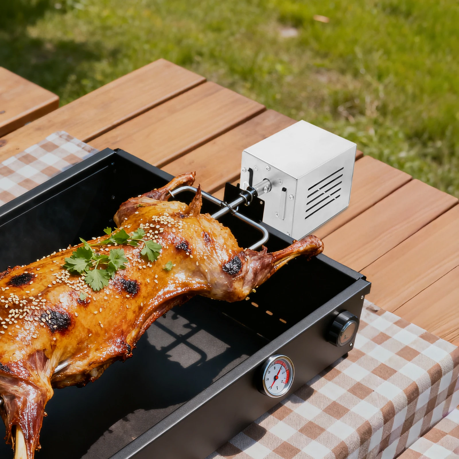 220V BBQ-Grillmotor 25W Edelstahl Elektrischer Drehspieß-Grillmotor BBQ-Motor Ganzes Lamm Barbecue-Drehspießmotor für Image