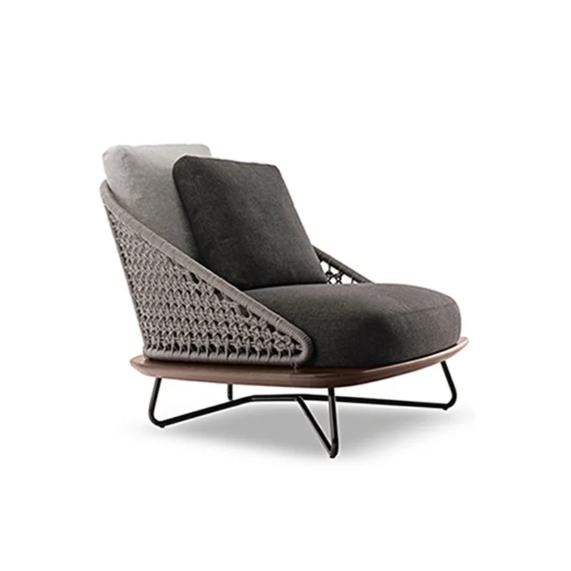 Outdoor-Sofa aus Rattan, Freizeit-Balkonmöbel, Edelstahl-Rattan-Sofa-Kombination für Garten und Villa, Imitationsrattan Image