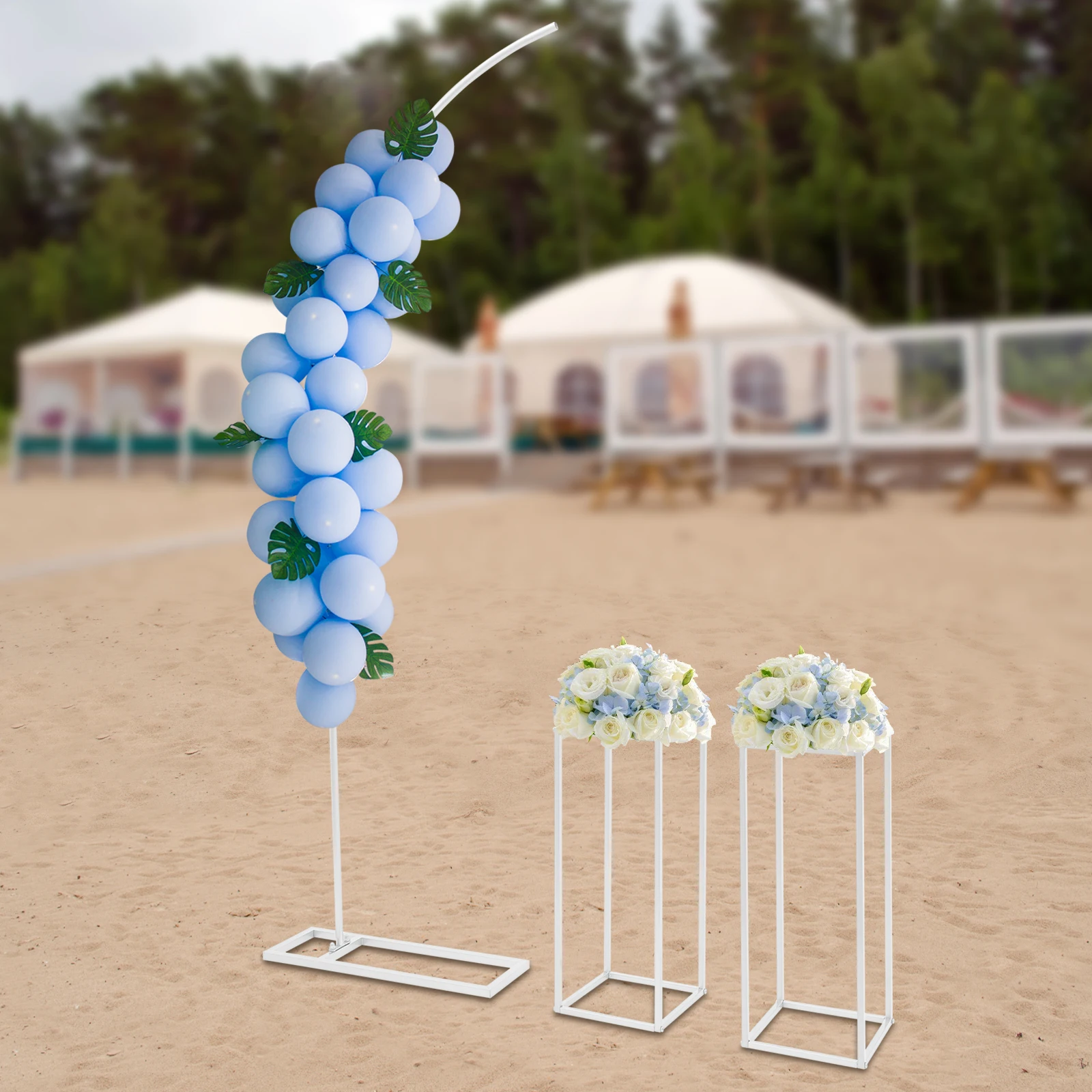 Stabiler Blumenständer mit 10 kg Tragkraft, Rechteckiger Boden für zusätzliche Stabilität, Ideal für Blumen, Ballons und Tüll