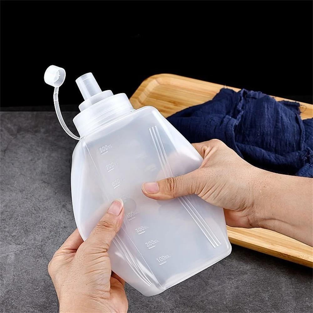 1pc Kunststoff Squeeze Sauce Flasche 800/1000ml Groß Kaliber Dressing Flasche Gewürz Flasche Küche Gewürz Spender Gadgets Image