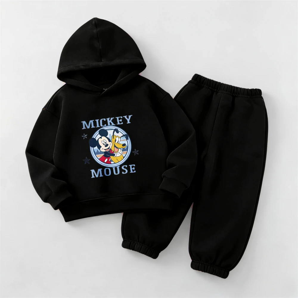 Mickey Hoodies Trainingsanzüge Kinderkleidung Frühling Herbst Langarm Kapuzenpullover Set Cartoon Casual Kinder Zweiteiler Outfits Image