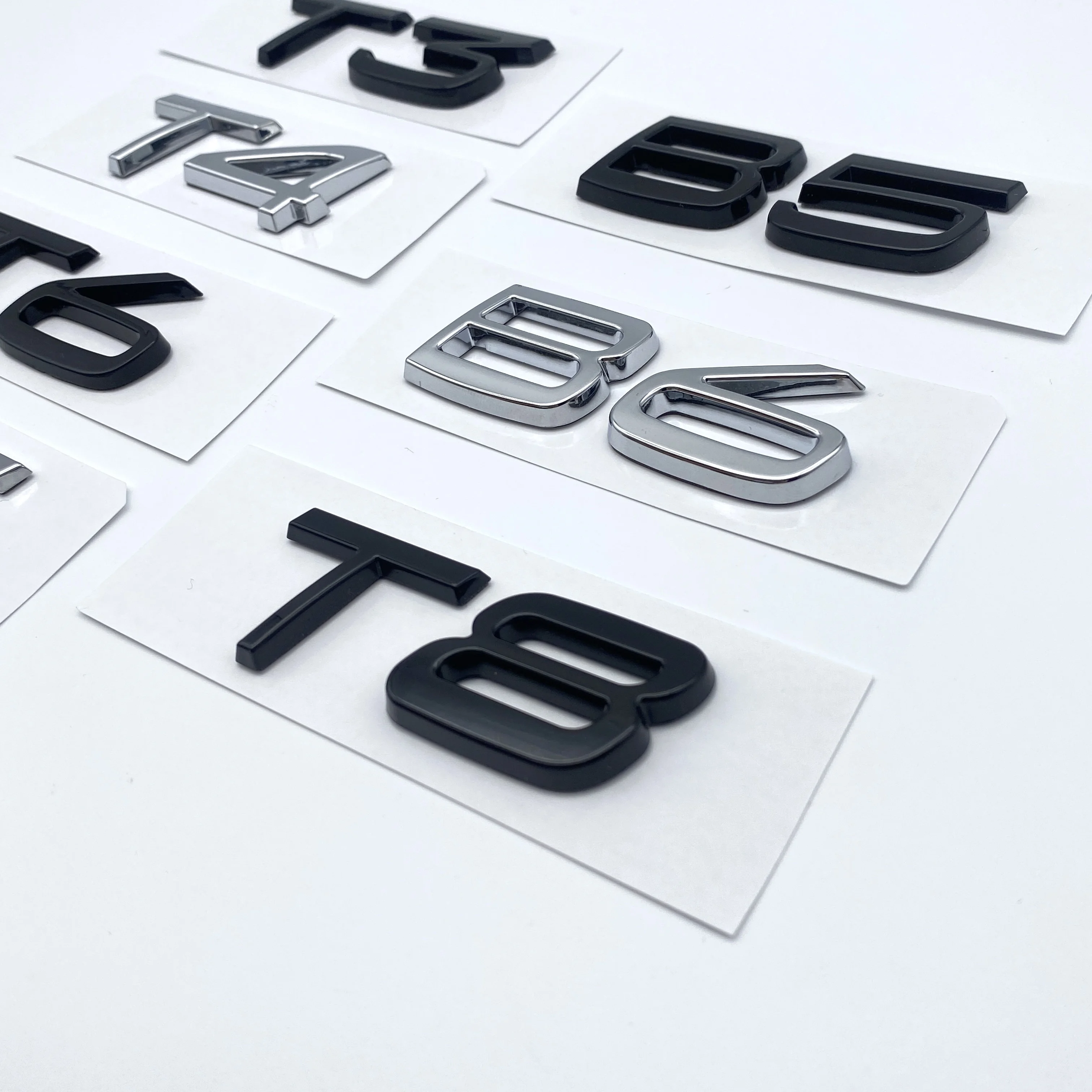 3D Auto Styling Chrom Glänzend Schwarz Aufkleber Schwanz Emblem Hinten Aufkleber Buchstaben Logo Abzeichen Für Volvo B3 B4 B5 B6 T4 T5 T6 T8 Image