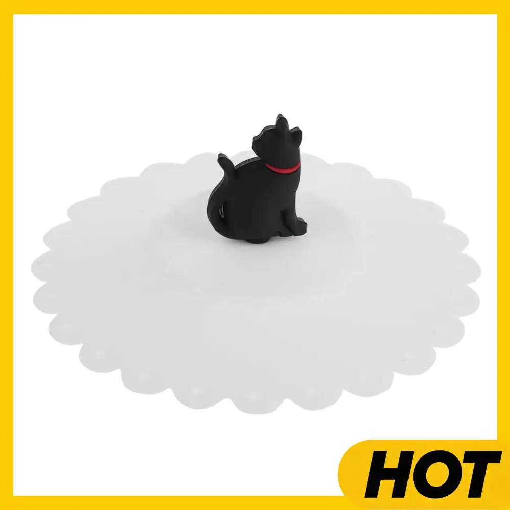 Niedlicher Katzenförmiger Silikon-Becherdeckel in Lebensmittelqualität, Auslaufsicherer Becherdeckel, Wiederverwendbarer Tassendeckel, Staubschutz für Kaffee- und Teetassen Image