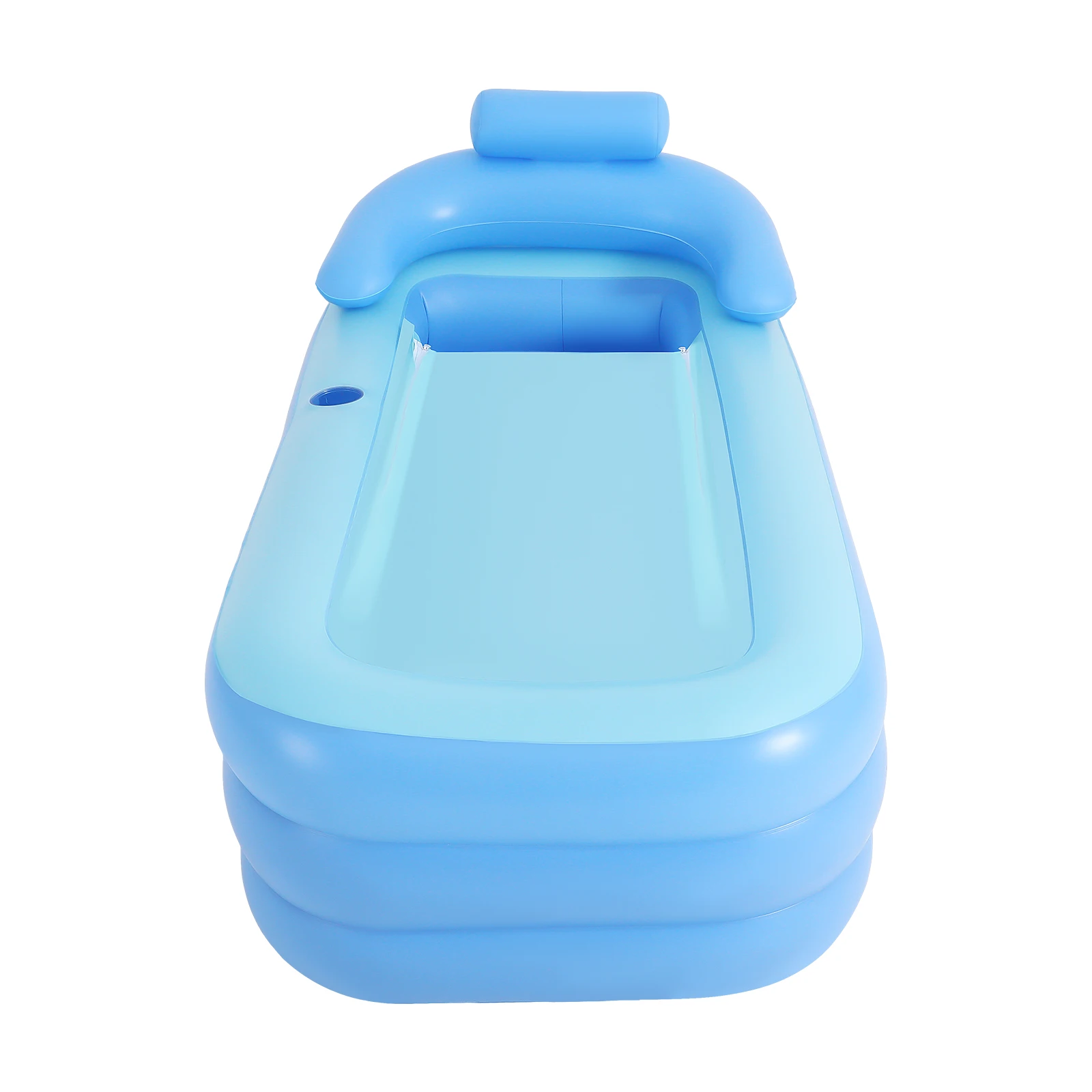 Aufblasbare Badewanne für Erwachsene, tragbare PVC-Badewanne mit Abfluss am Boden, freistehend, aufblasbar, mit 1 Sitzkissen (160 x 84 cm)