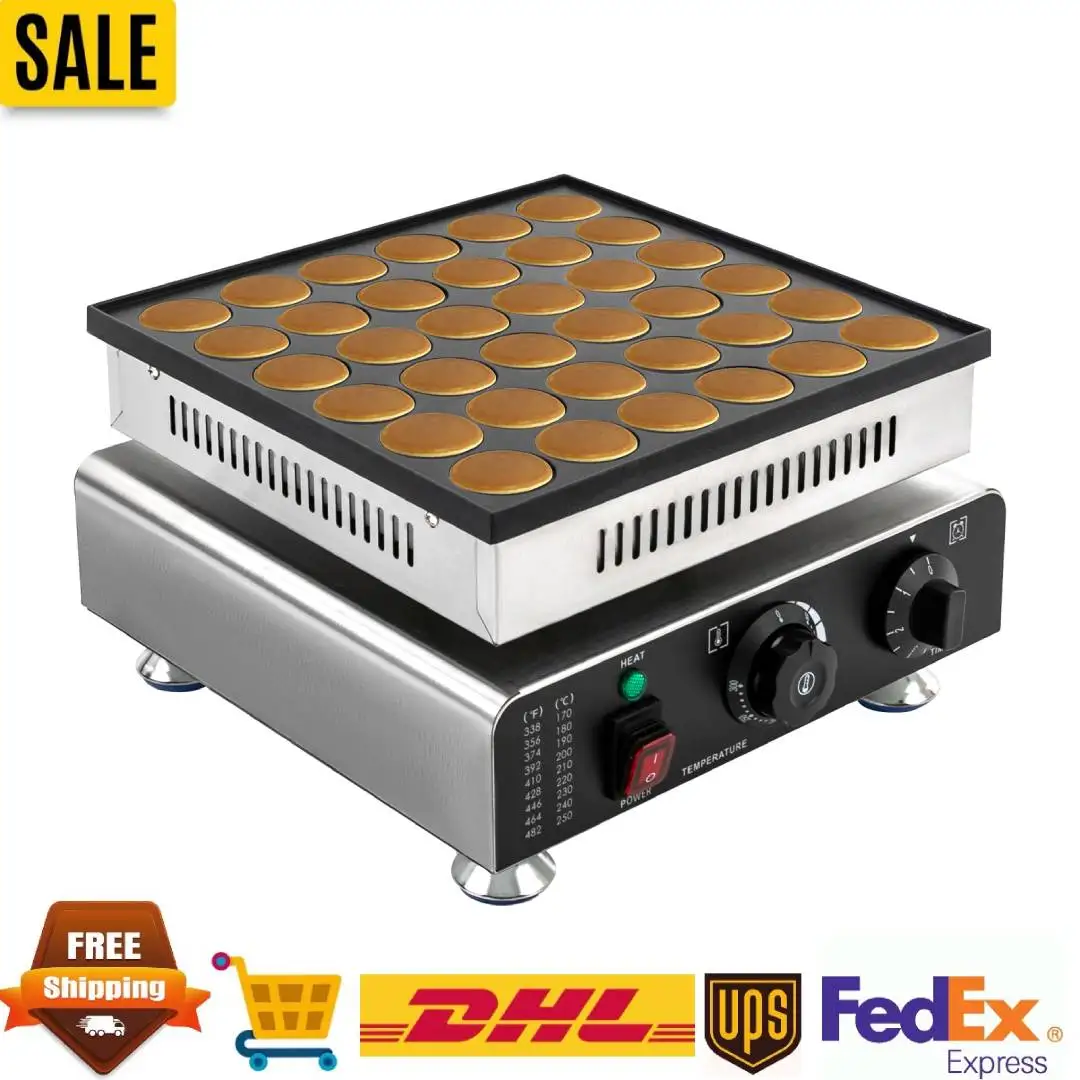 Pfannkuchenmaschine mit 36 Löchern, EU-Stecker, 900 W, antihaftbeschichtet, elektrisches Muffin-Waffeleisen mit Temperatur- und Zeitsteuerung für das Heimrestaurant Image