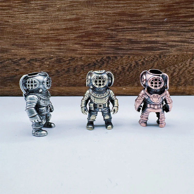 Taucher-Figur aus Messing, Messerperlen, EDC-Armbänder, gewebte Armbänder, Schlüsselanhänger, Outdoor-Werkzeuganhänger, Charms, DIY-Zubehör, Geschenk Image