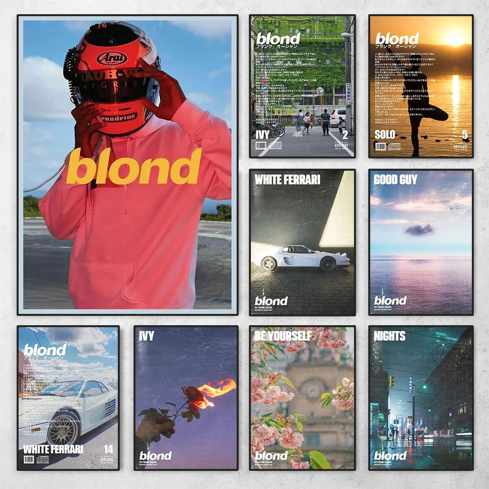 Hip Hop Rapper Star Sänger Poster F-Frank-Ocean Blonde Band Musik Album Cover Leinwand Malerei Wand Kunst Wohnzimmer Home Decor,Fr Image