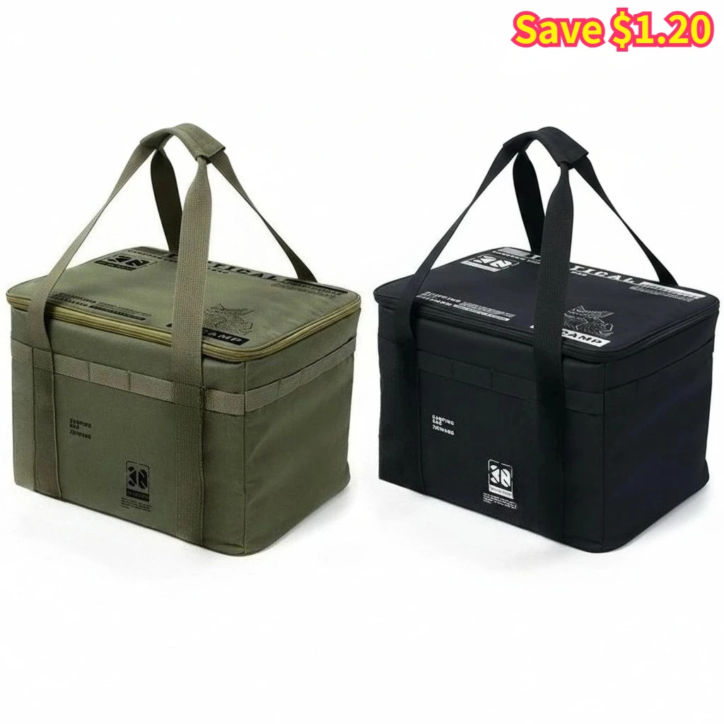 Outdoor-Picknick-Aufbewahrungstasche, 30–42 l, große Kapazität, faltbare Aufbewahrungsbox, Aufbewahrungsbox für Campingausrüstung, tragbare wasserdichte Handtasche Image
