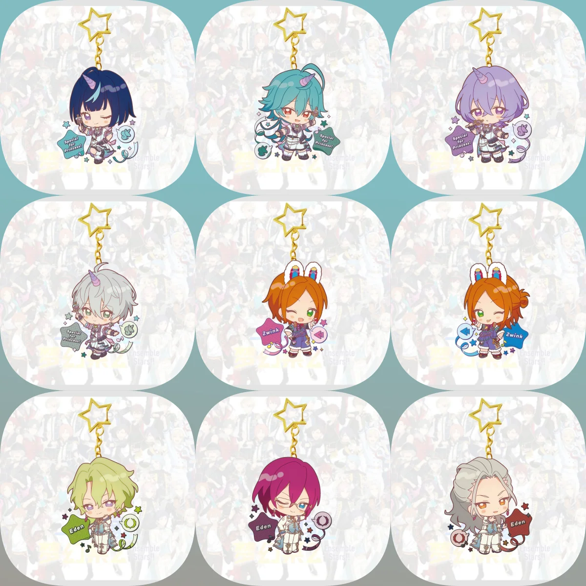 6CM Ensemble Stars!! Heißer Weihnachten Acryl Schlüsselanhänger Cosplay Charaktere Ornament Zubehör Weihnachtskollektion Geschenke Image