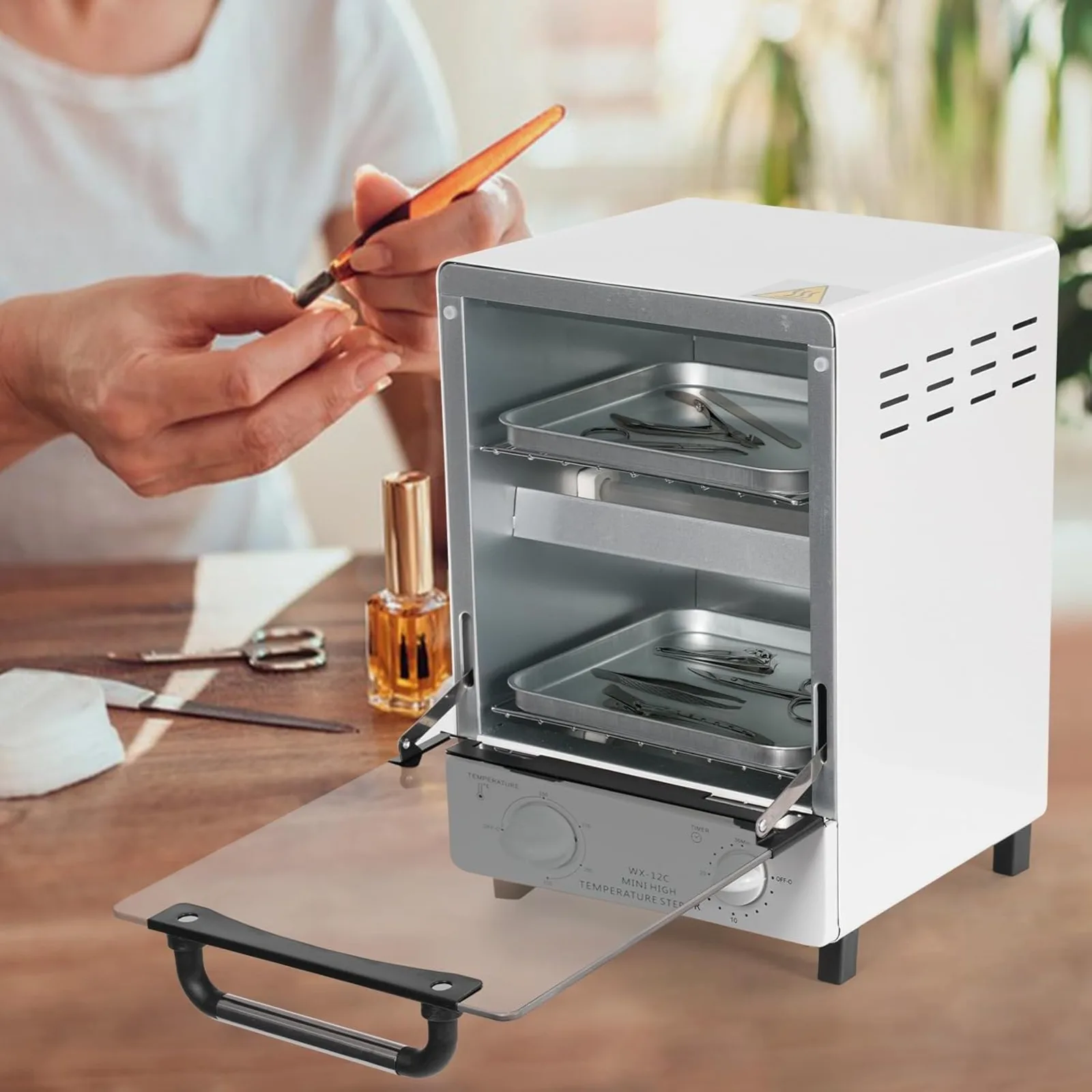 NEUESTER 12-Liter-Autoklav mit hoher Kapazität, Hochtemperatur-Sterilisator, Trockenheizsterilisator mit Tablett-Sterilisator für Maniküre und Dental Image