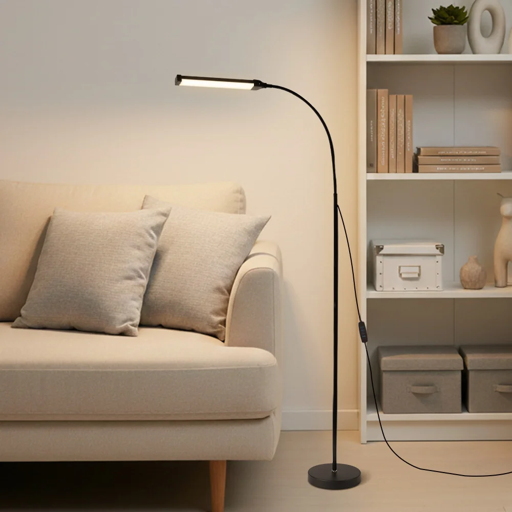 Moderne LED-Stehlampe Dimmbar USB Schwanenhals-Standleuchte für Wohnzimmer Schlafzimmer Verstellbare Stehlampe Innendekoration