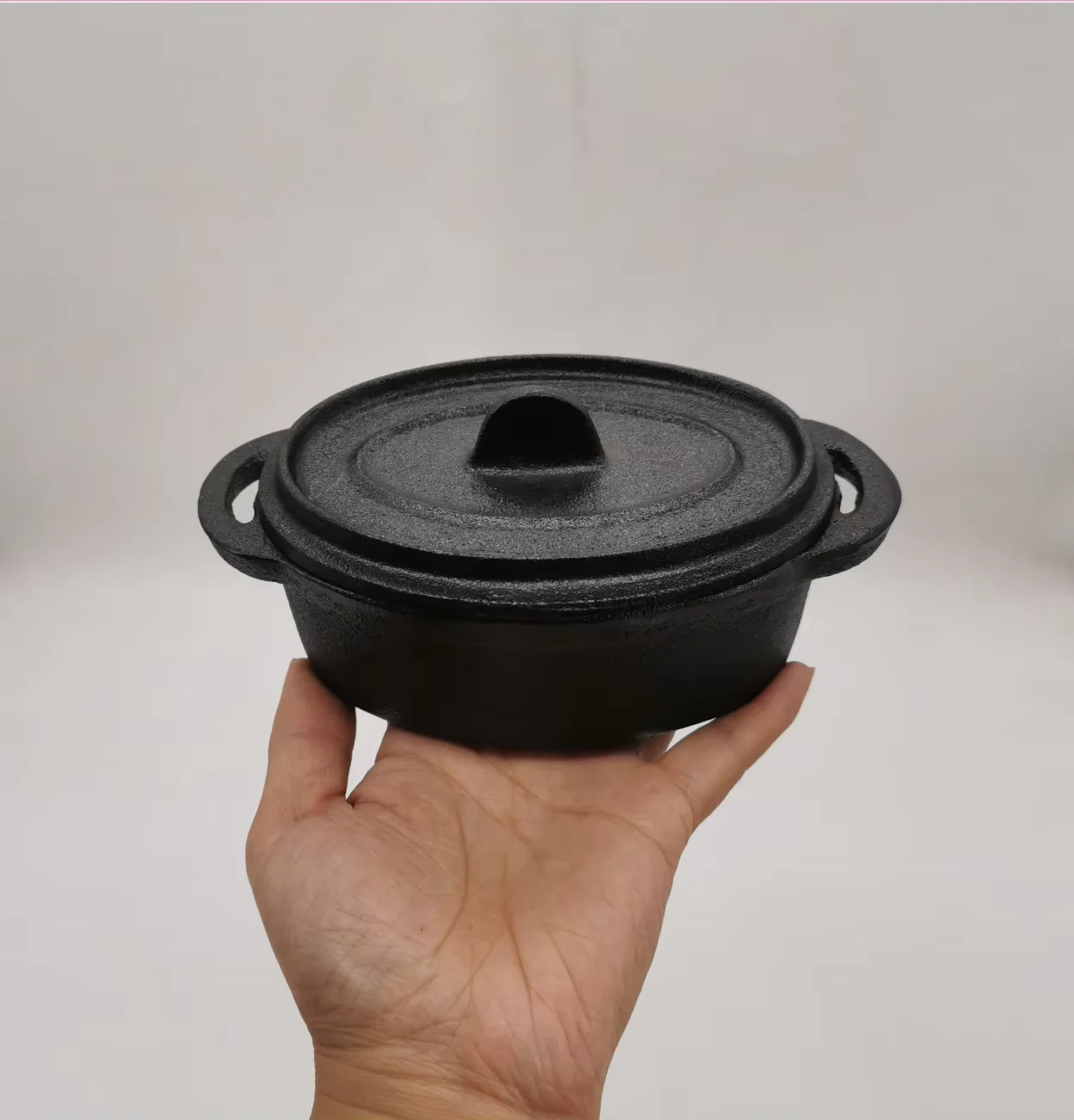 12,5 cm Gusseisen-Mini-Kasserolle, kleiner ovaler Topf für Beikost, Käsepfanne Image