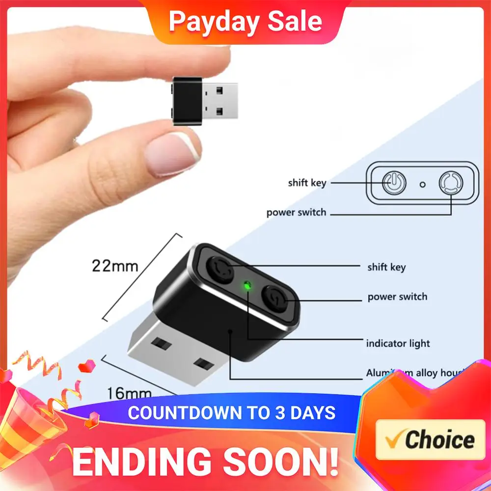 Mini Automatischer Mausbeweger, Unsichtbarer USB-Maus-Jiggler, Plug-and-Play mit EIN/AUS-Anzeigeleuchte für Computer Image